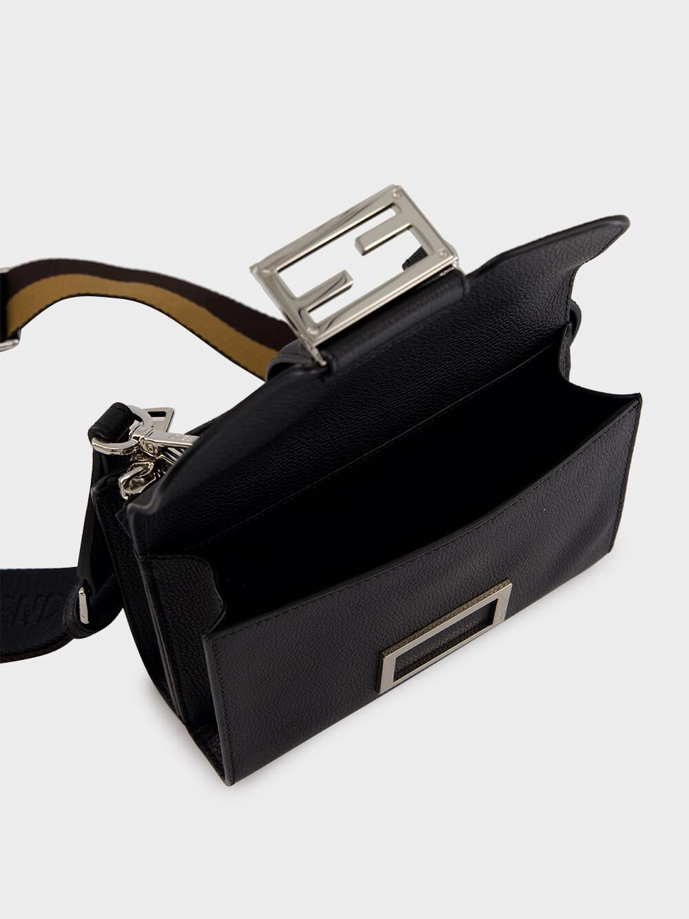 Double Baguette Black Leather Bag