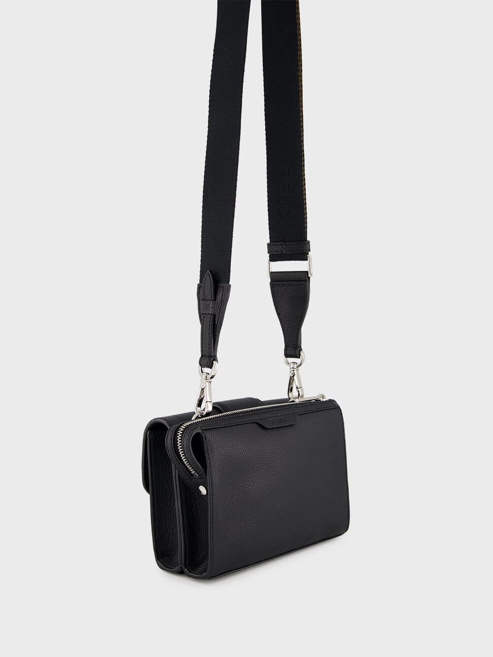 Double Baguette Black Leather Bag