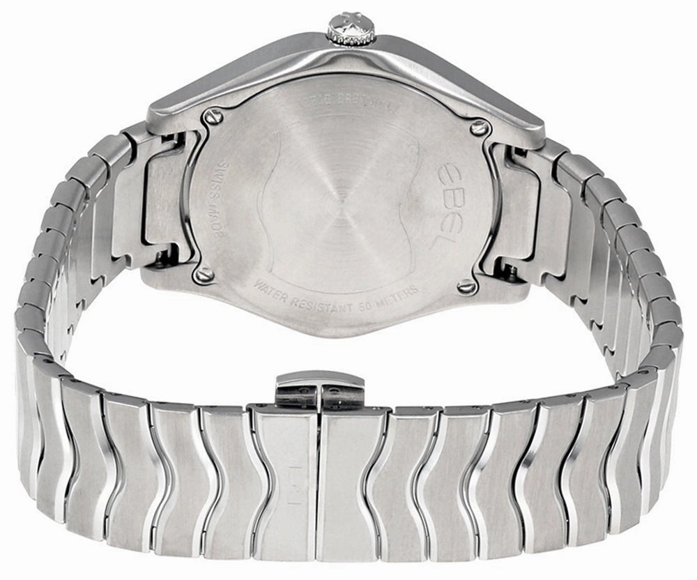 Ebel Wave Stainless Steel Silver Dial Diamonds Quartz Womens Watch 1216308