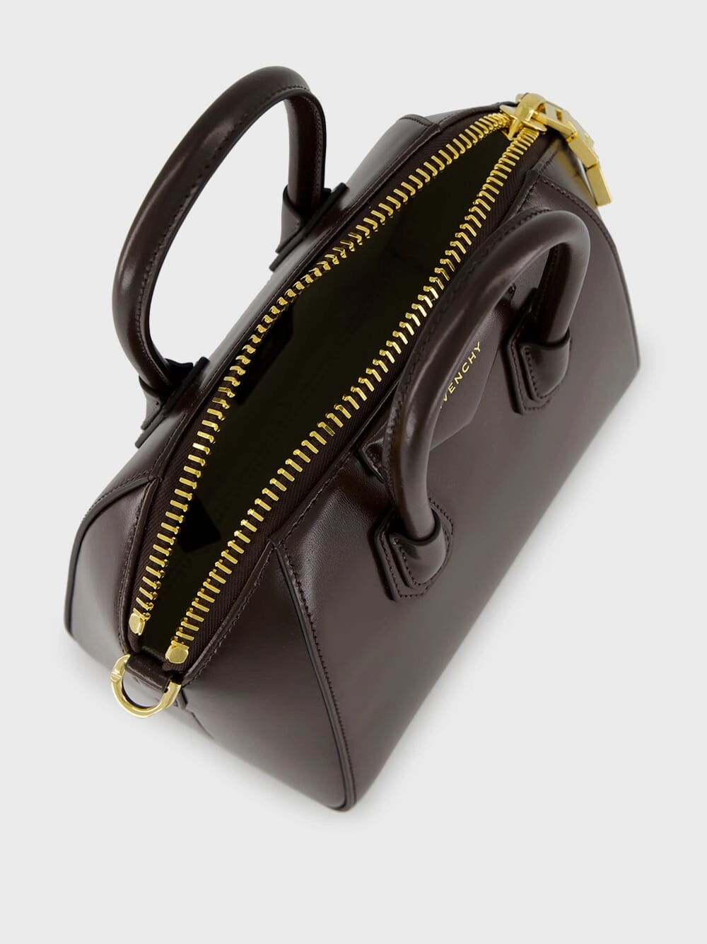 Ebony Brown Mini Antigona in Box Leather