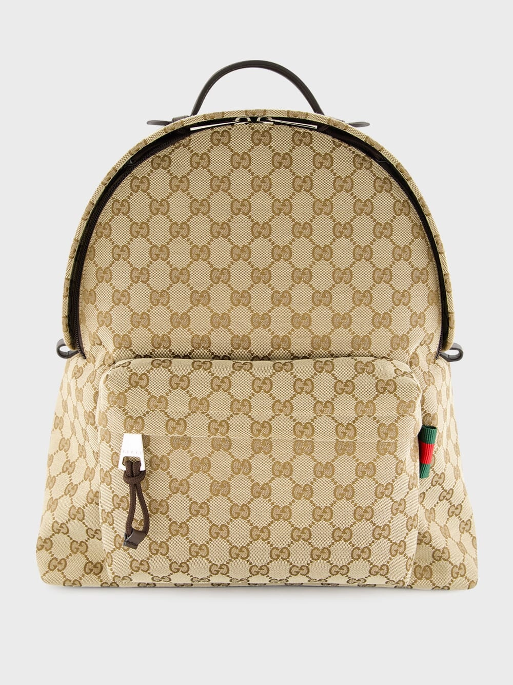 Ebony GG Canvas Backpack with Zip Closure