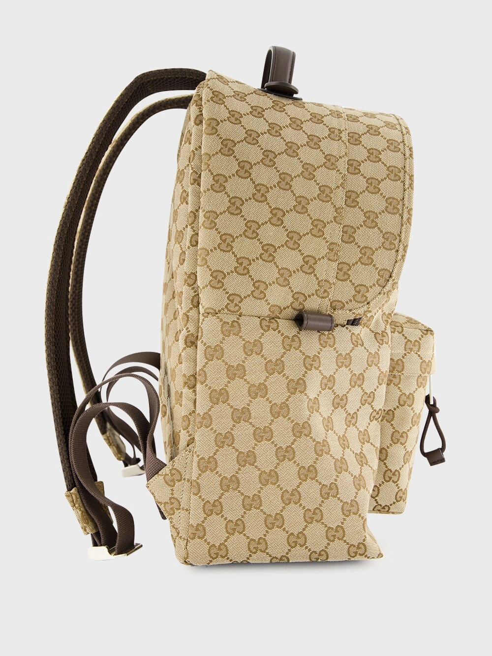Ebony GG Canvas Backpack with Zip Closure