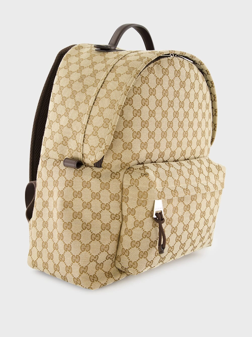 Ebony GG Canvas Backpack with Zip Closure