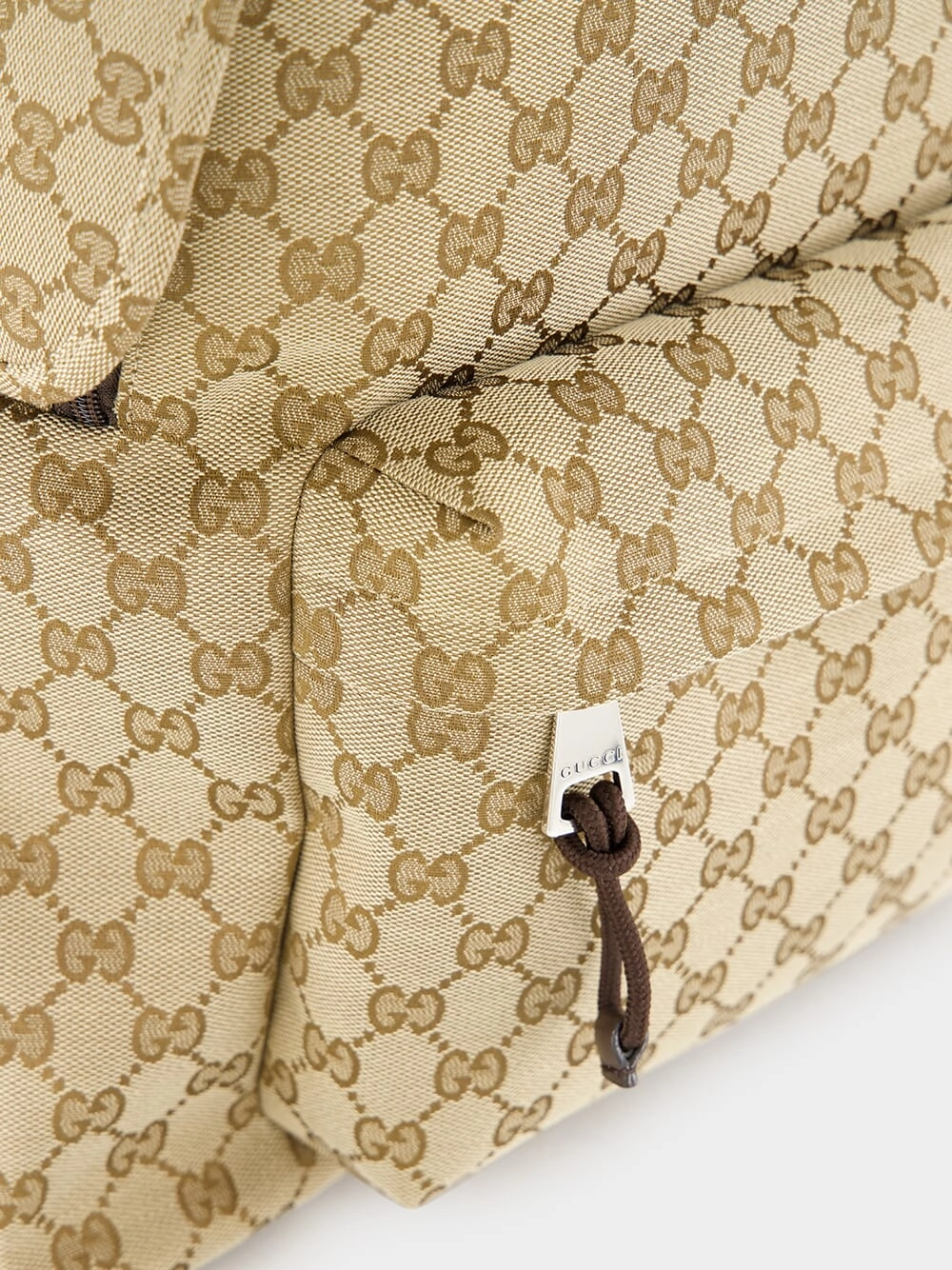 Ebony GG Canvas Backpack with Zip Closure