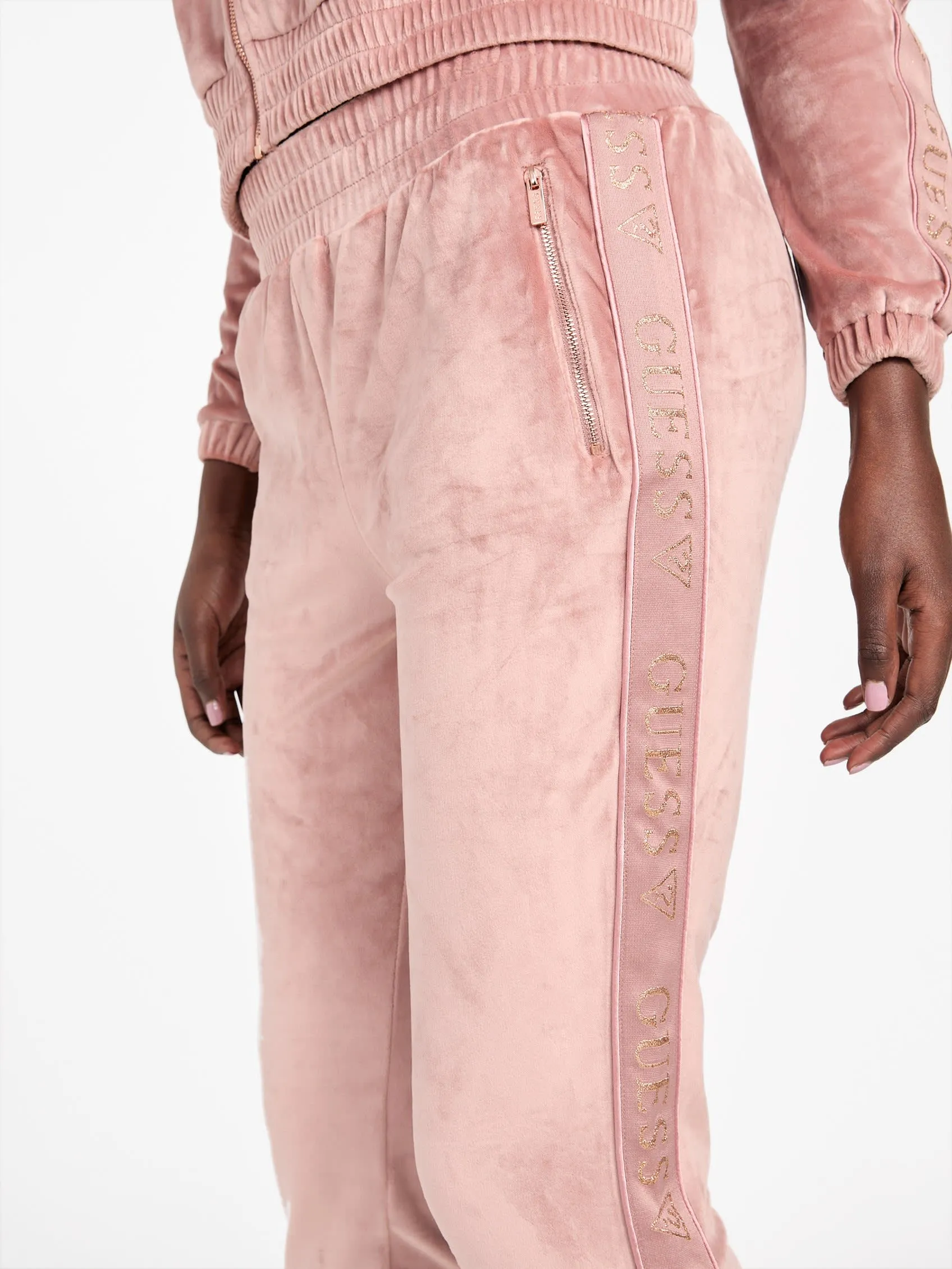 Eco Janess Logo-Tape Velour Joggers
