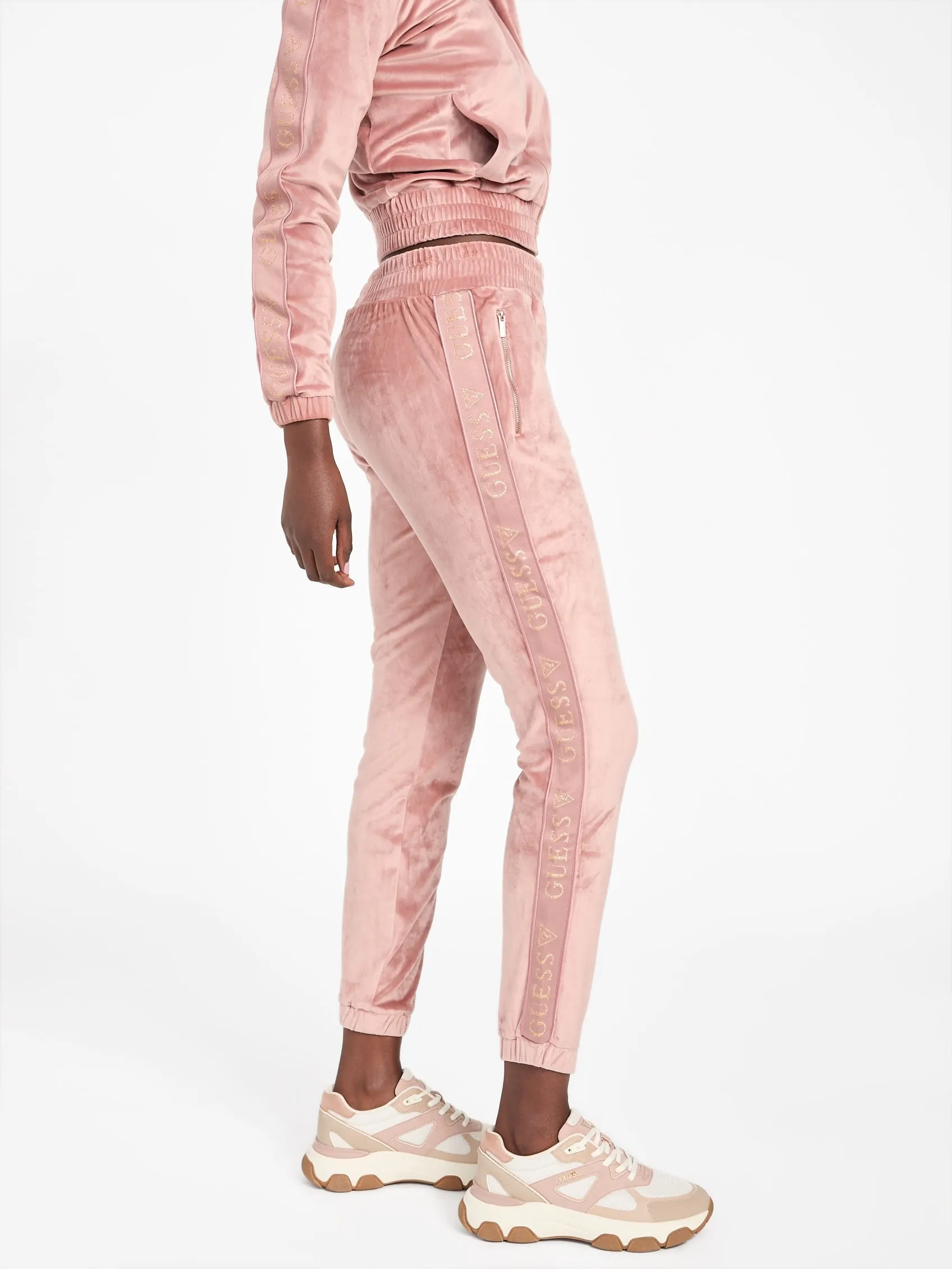 Eco Janess Logo-Tape Velour Joggers