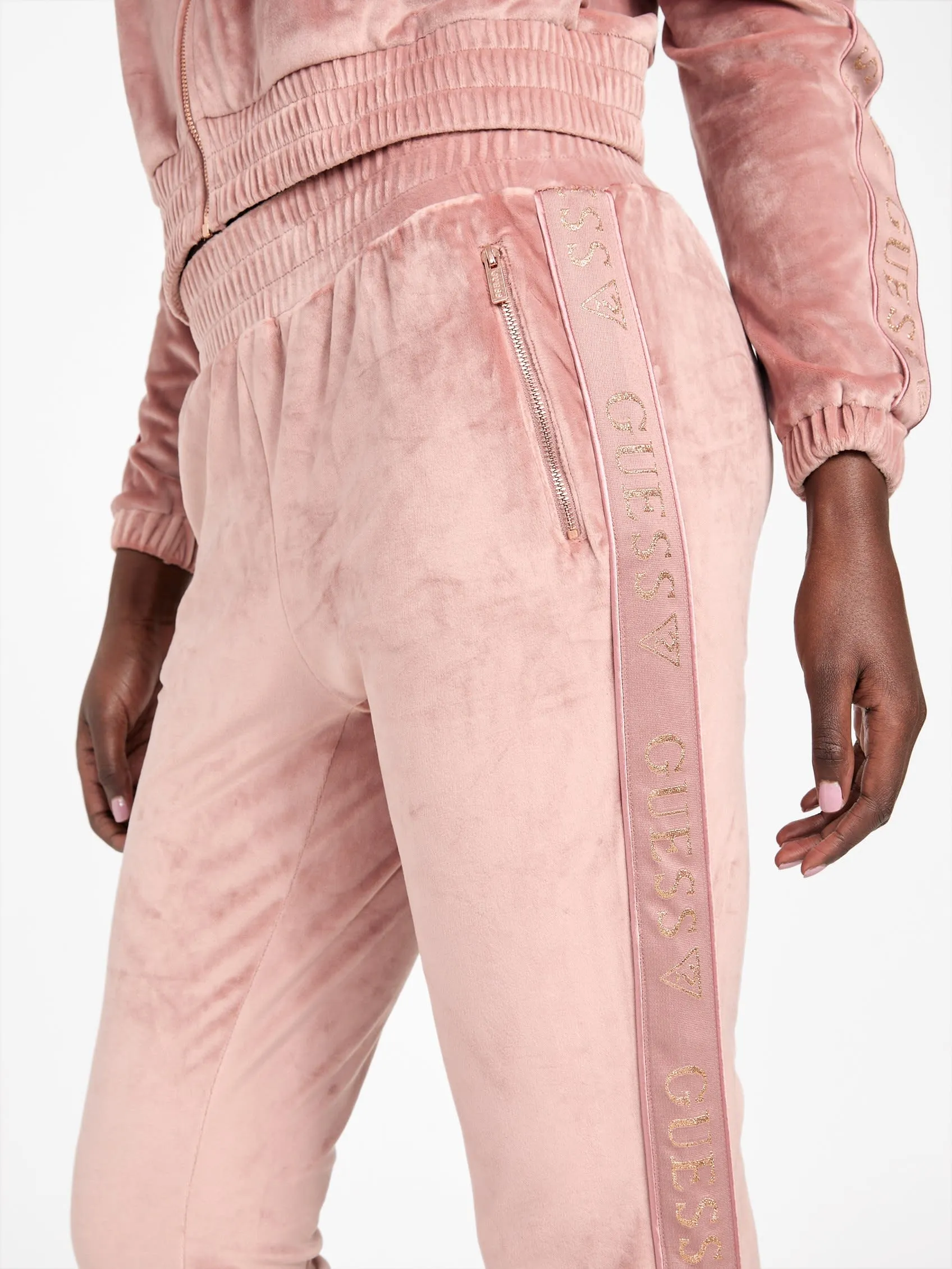 Eco Janess Logo-Tape Velour Joggers