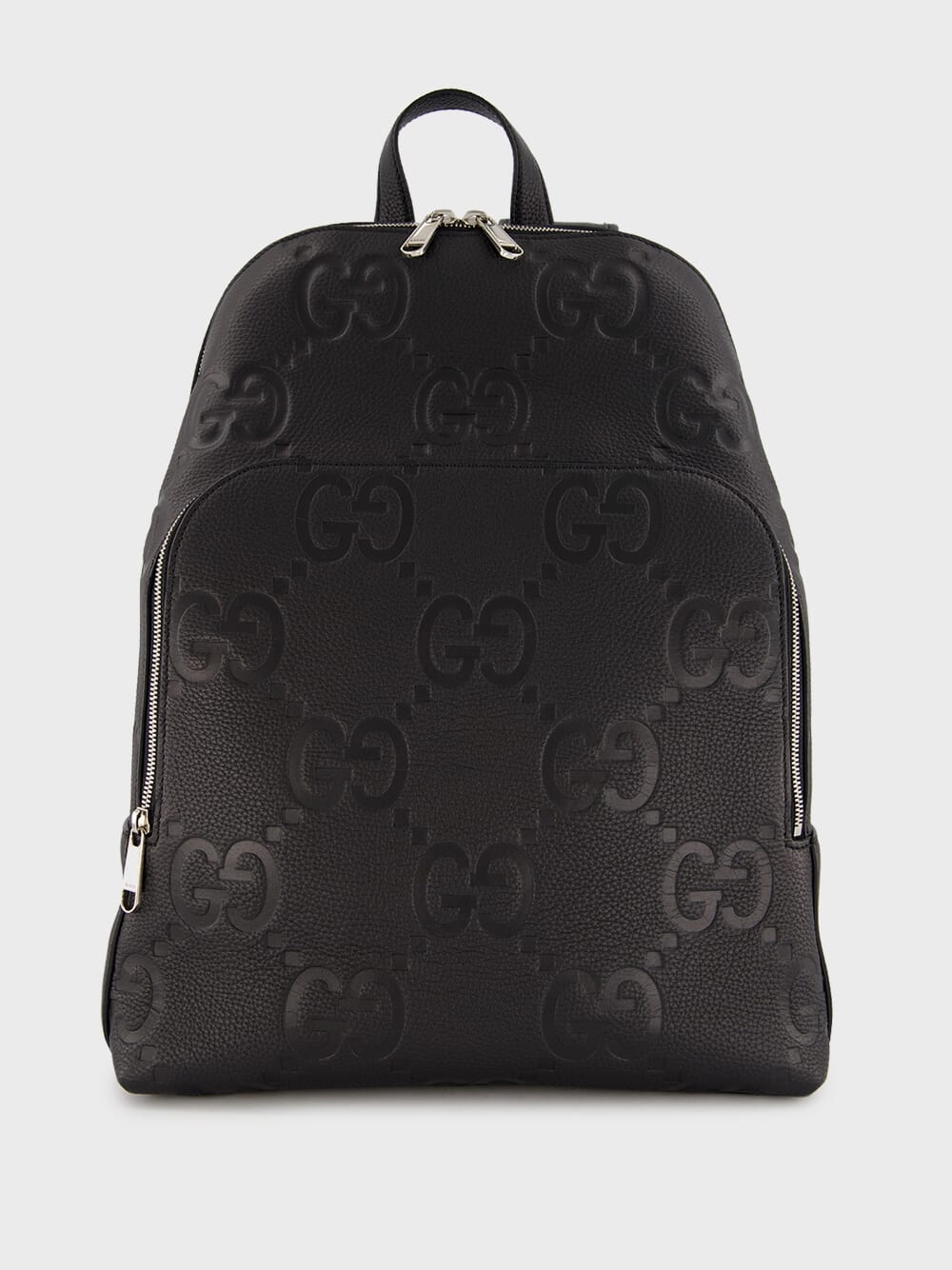 Embossed Logo Leather Backpack