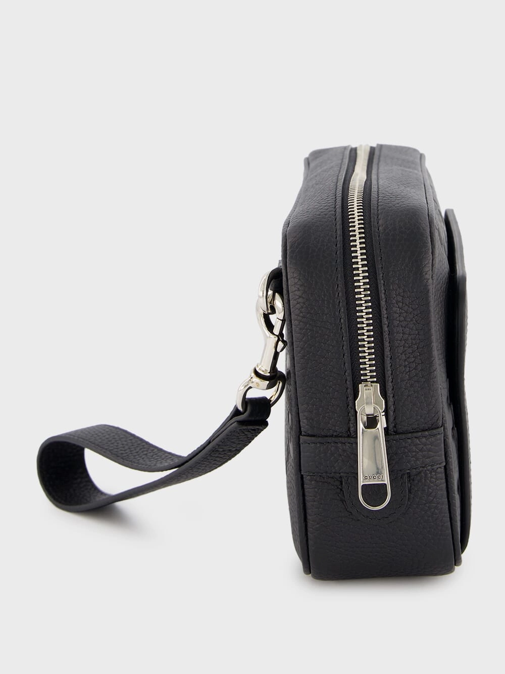 Embossed Logo Leather Pouch
