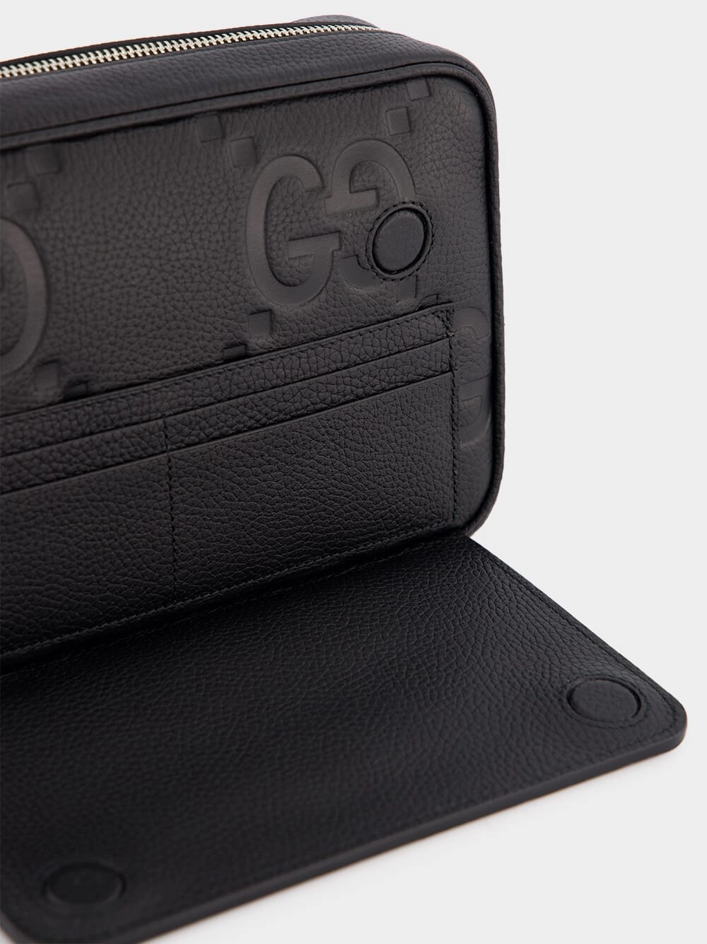 Embossed Logo Leather Pouch