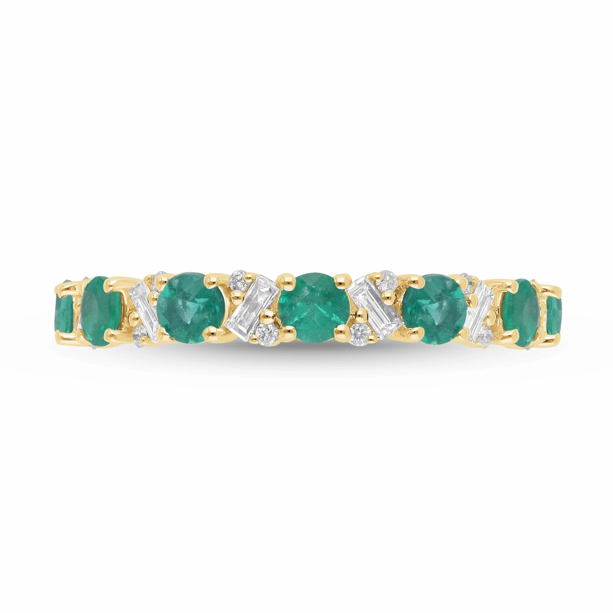 Emerald Mosaic Stackable Ring - YG