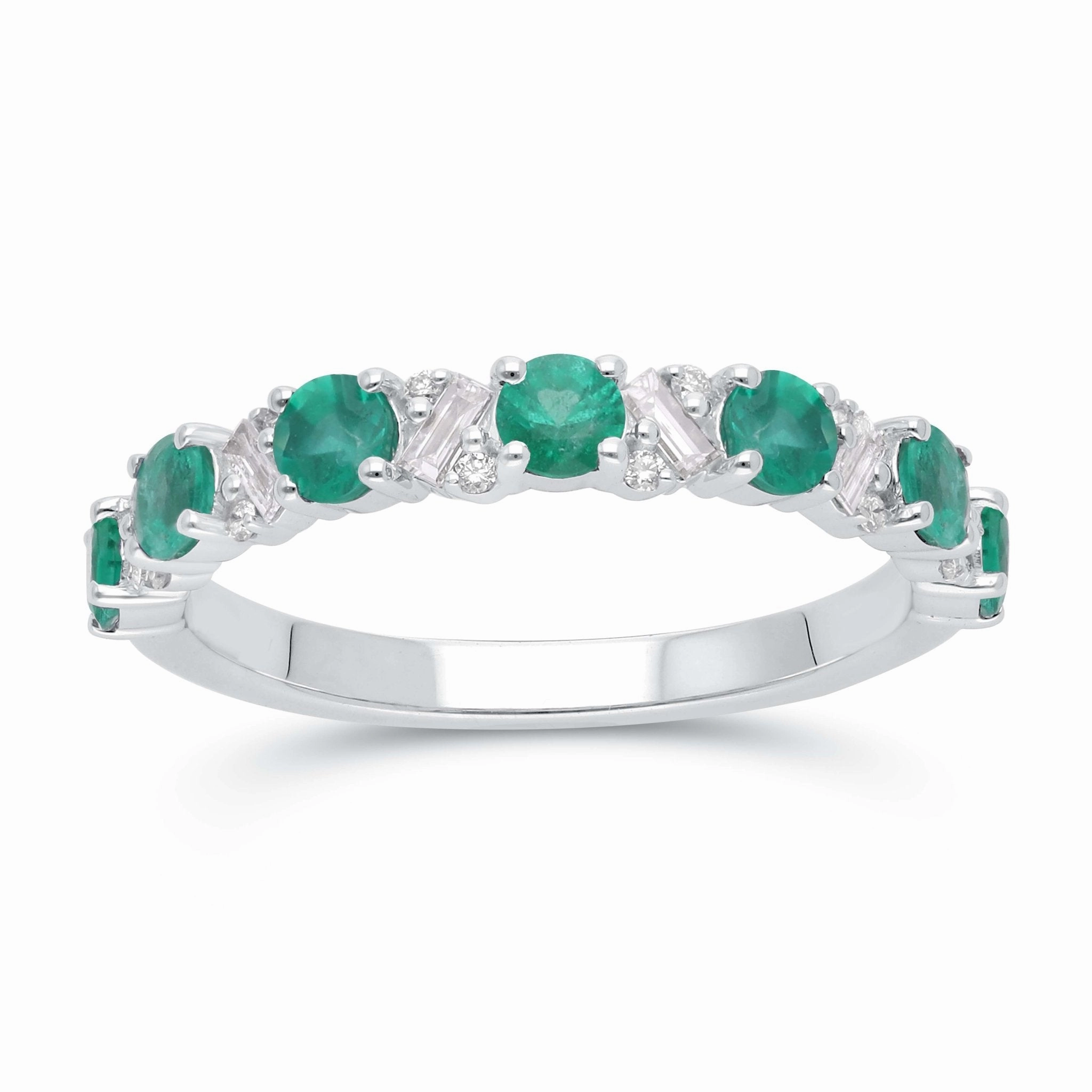 Emerald Mosaic Stackable Ring - YG
