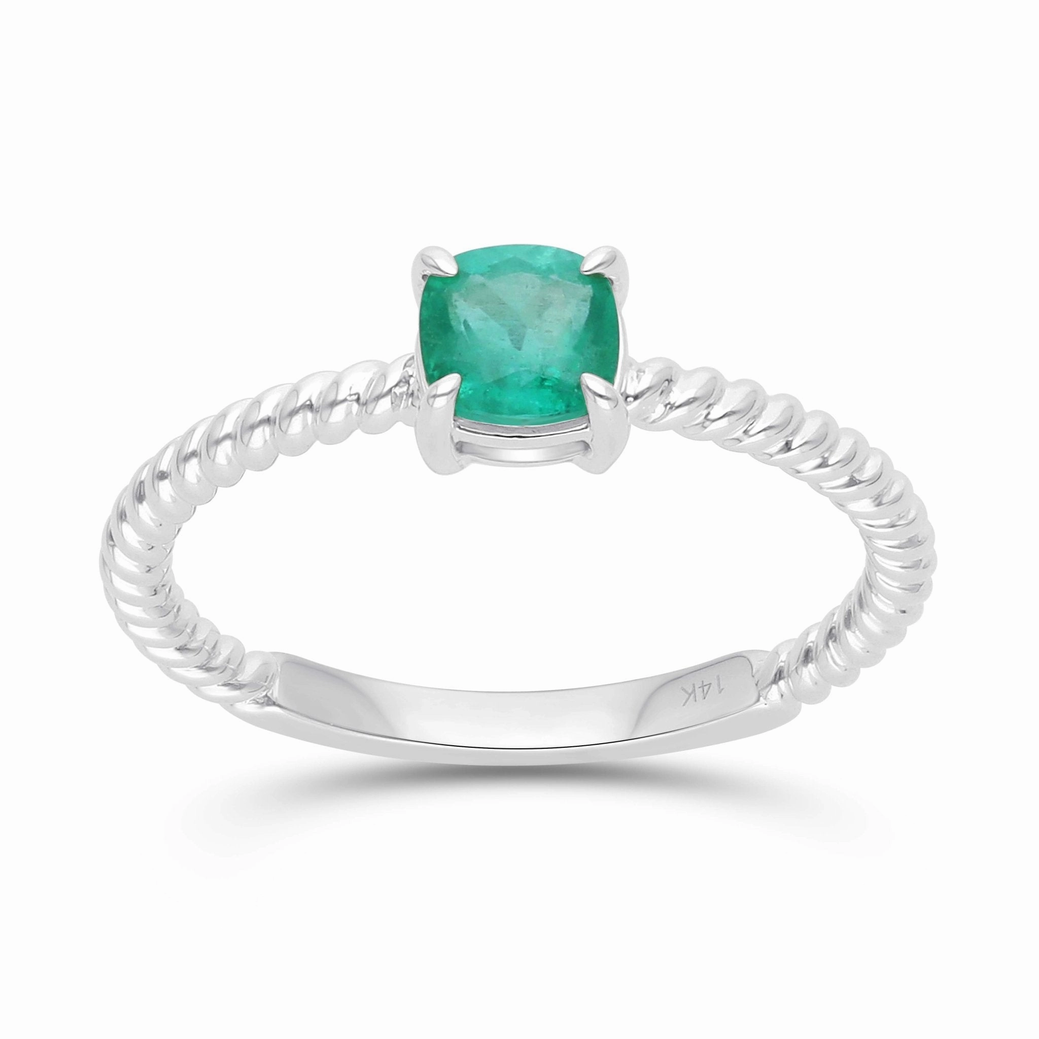 Emerald Rope Stackable Ring - WG