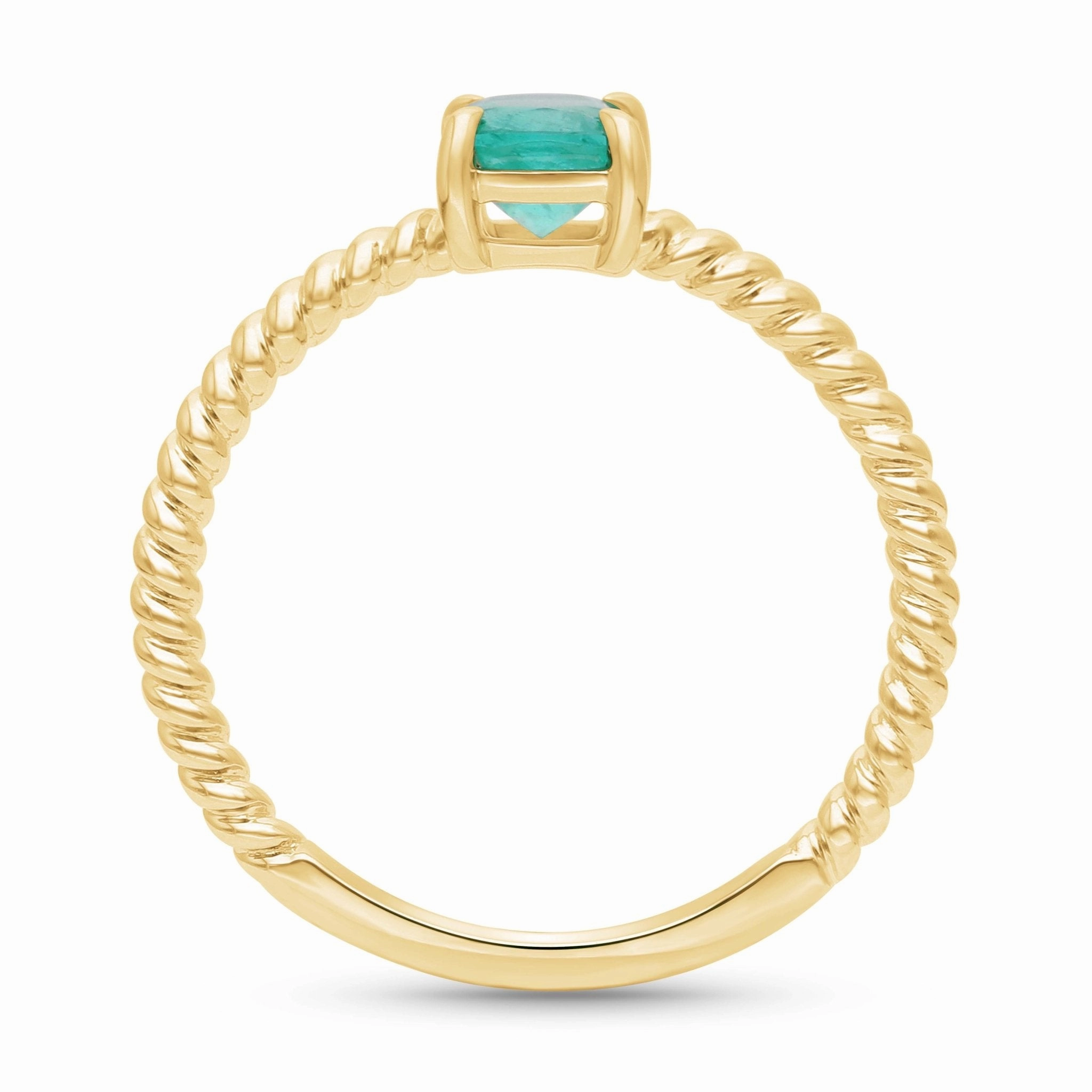 Emerald Rope Stackable Ring - YG