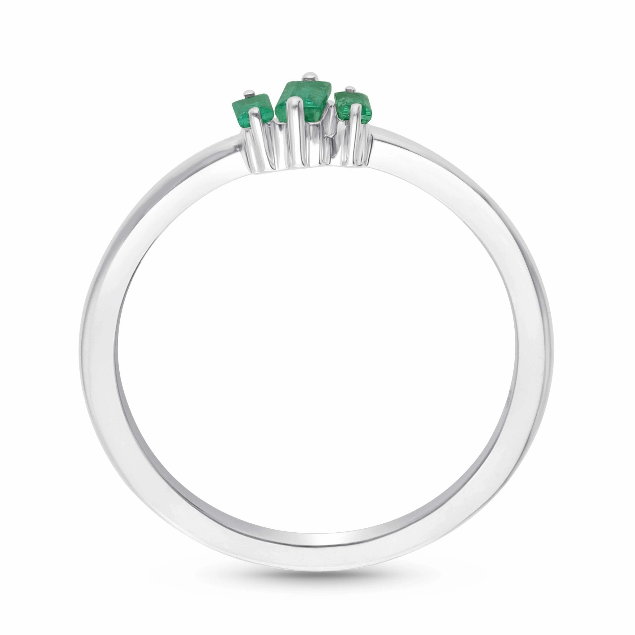Emerald Trio Stackable Ring - WG
