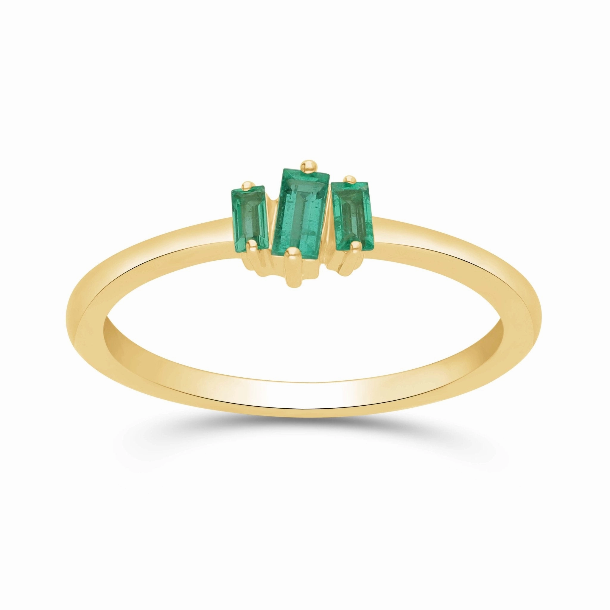 Emerald Trio Stackable Ring - YG