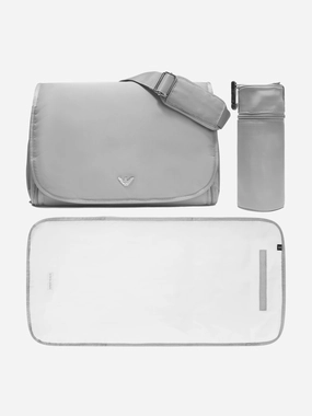 Emporio Armani Baby Logo Changing Bag in Grey (36cm)