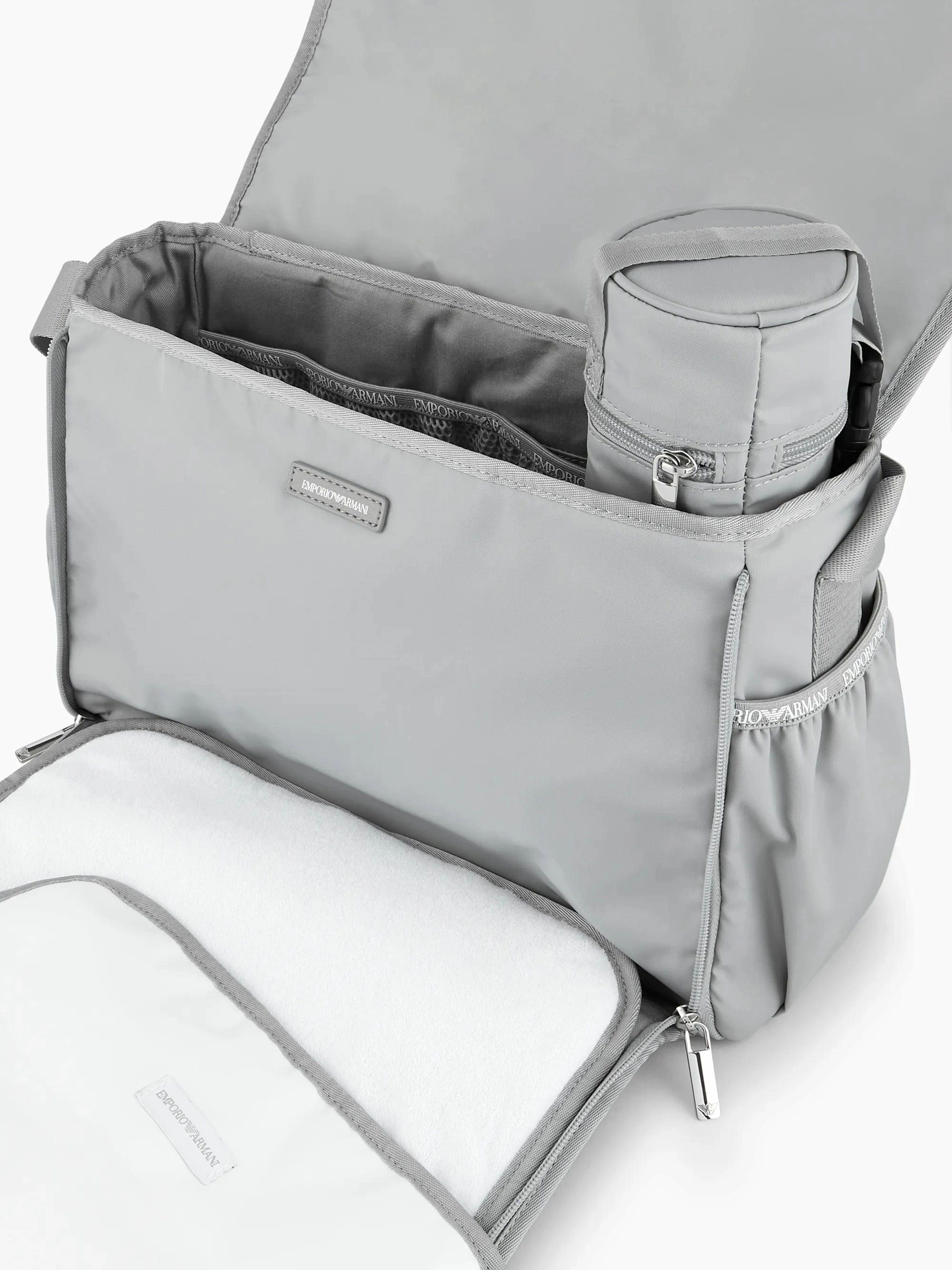Emporio Armani Baby Logo Changing Bag in Grey (36cm)