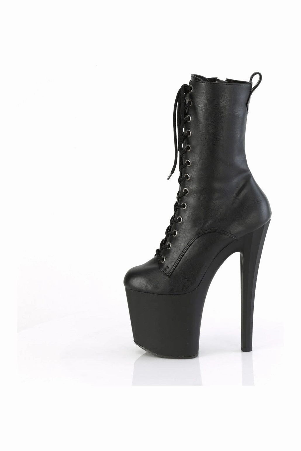 ENCHANT-1040 Black Faux Leather Knee Boot