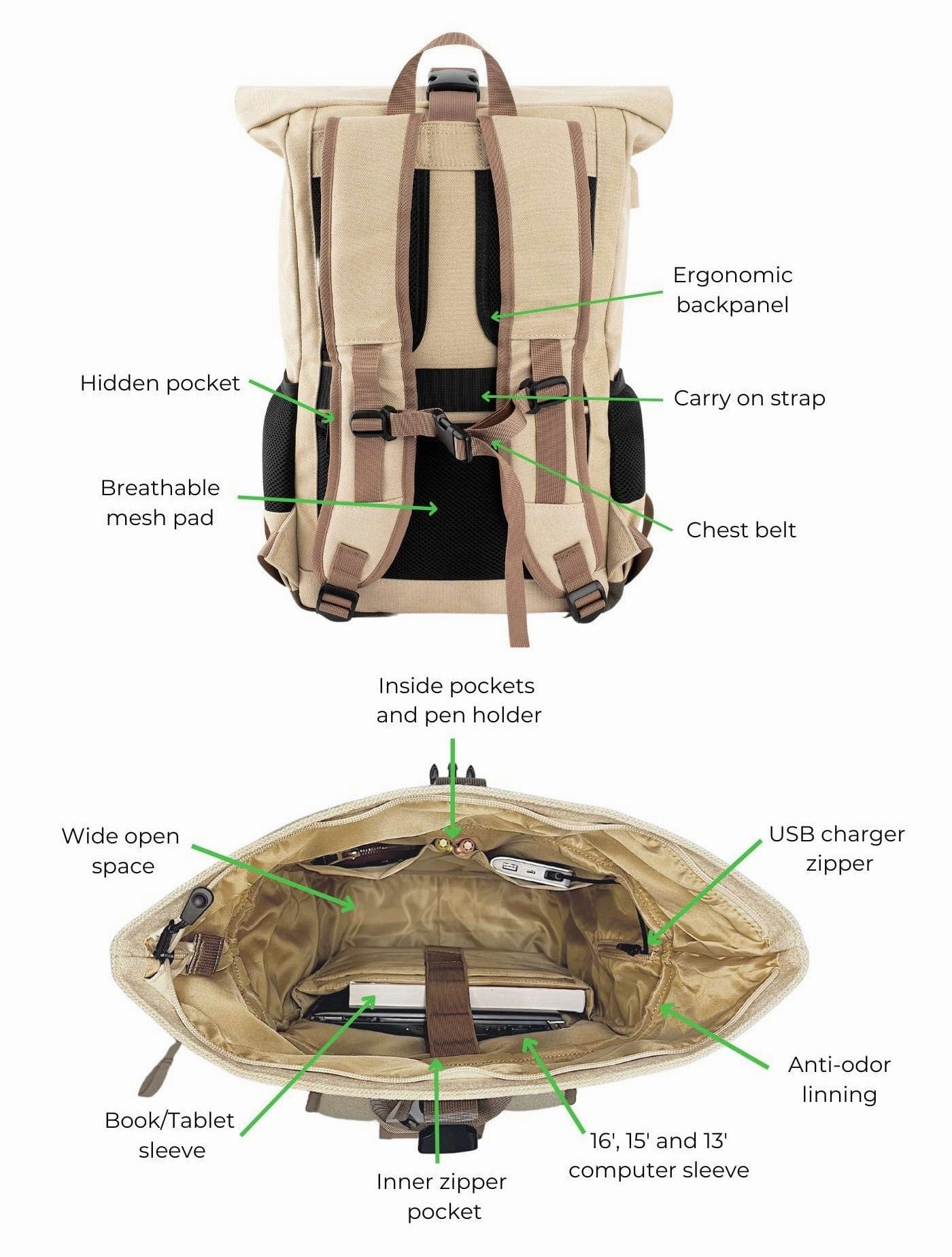 Everyday Vegan Hemp Backpack | Black