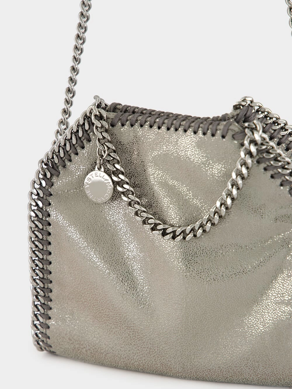 Falabella Tiny Shoulder Bag in Steel Grey