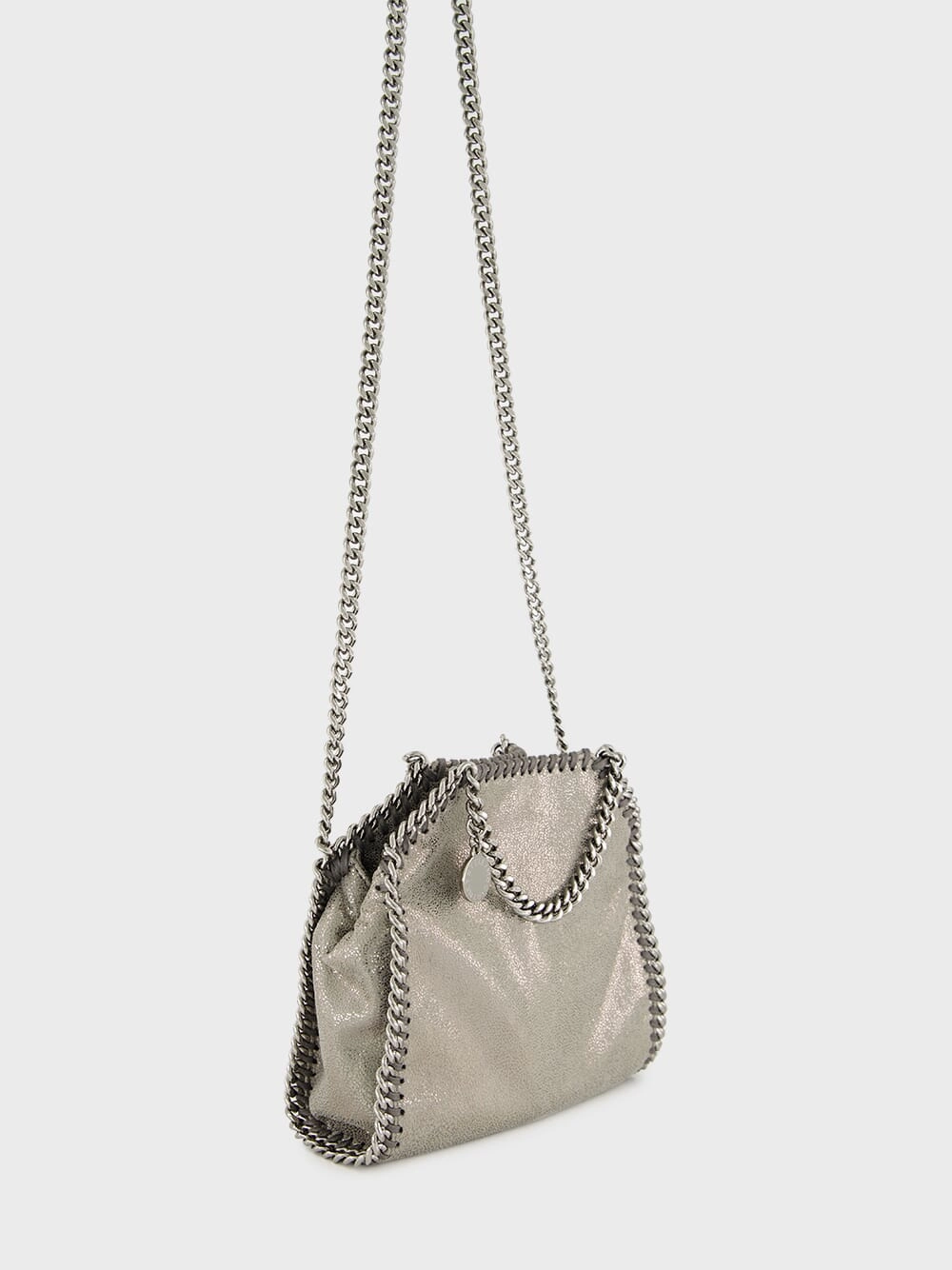 Falabella Tiny Shoulder Bag in Steel Grey