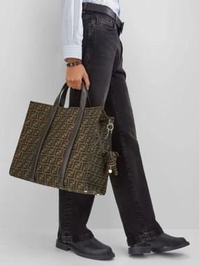 FF Jacquard Fabric Shopper Bag