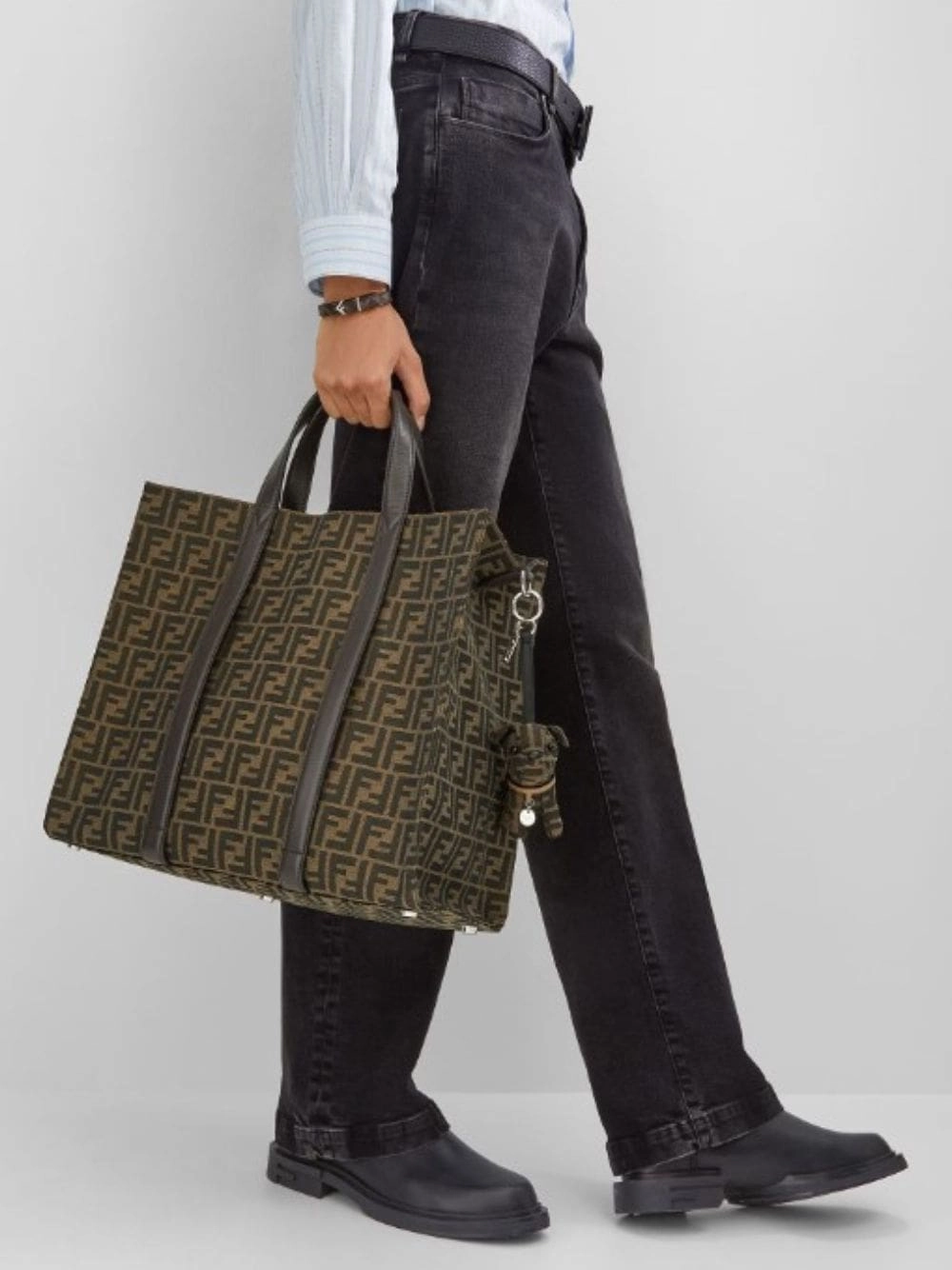 FF Jacquard Fabric Shopper Bag