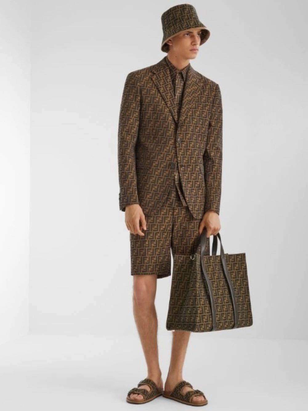 FF Jacquard Fabric Shopper Bag