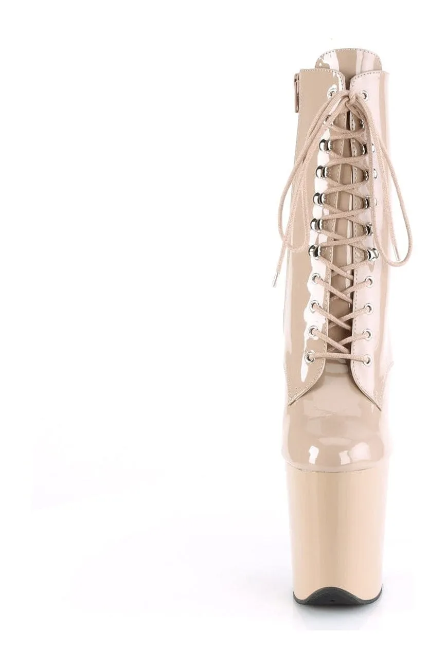 FLAMINGO-1020 Nude Patent Ankle Boot