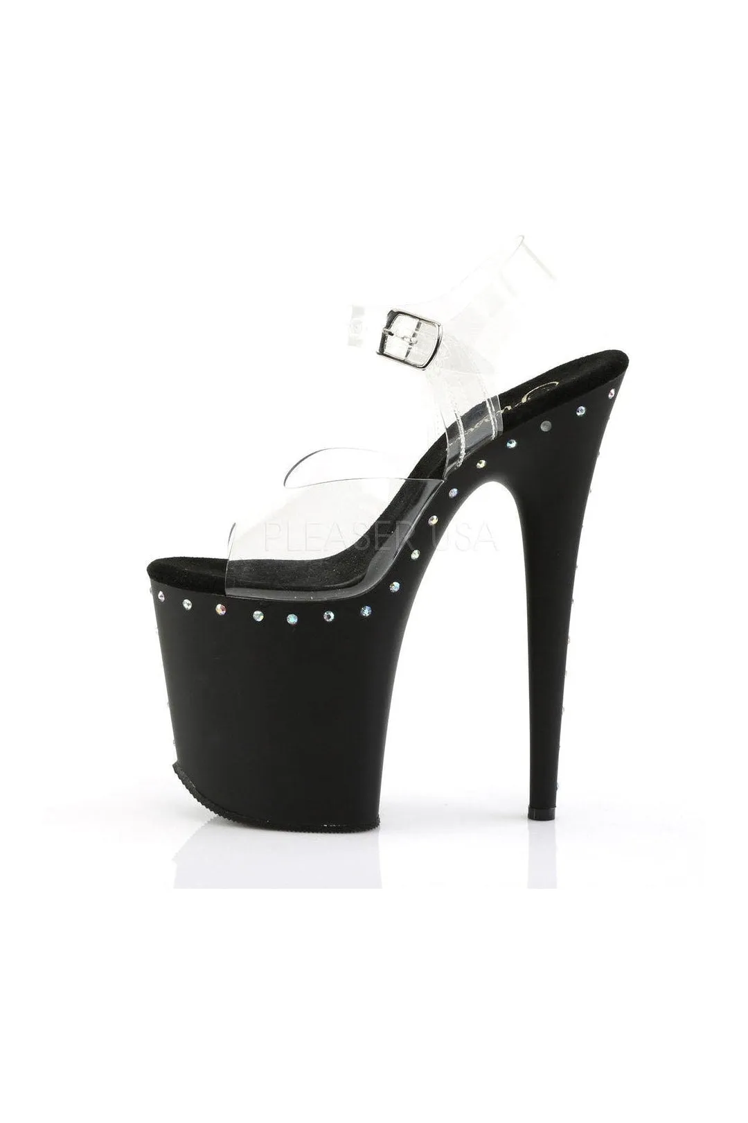 FLAMINGO-808ABLS Platform Sandal  | Black Vinyl