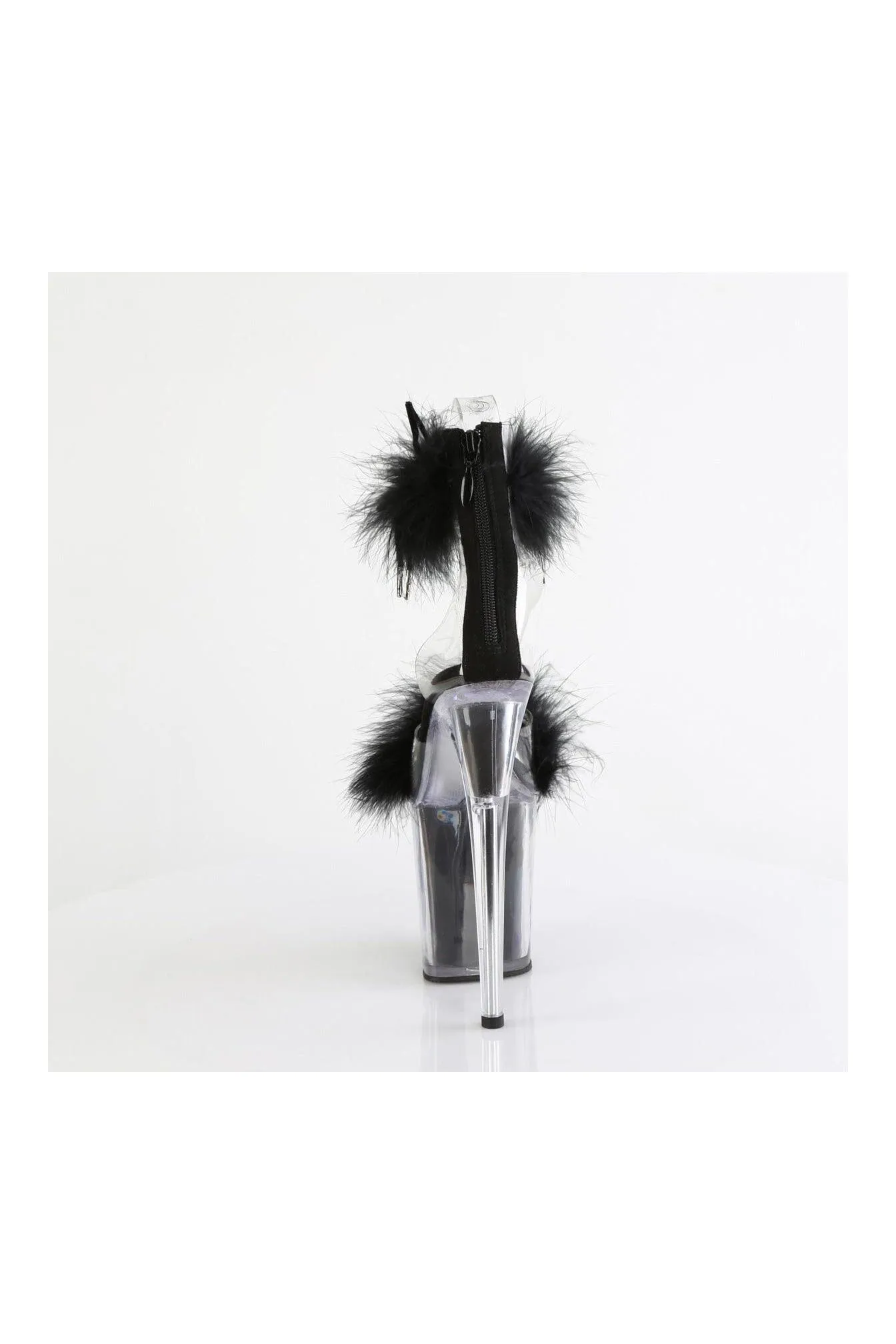 FLAMINGO-824F Clear Marabou Sandal