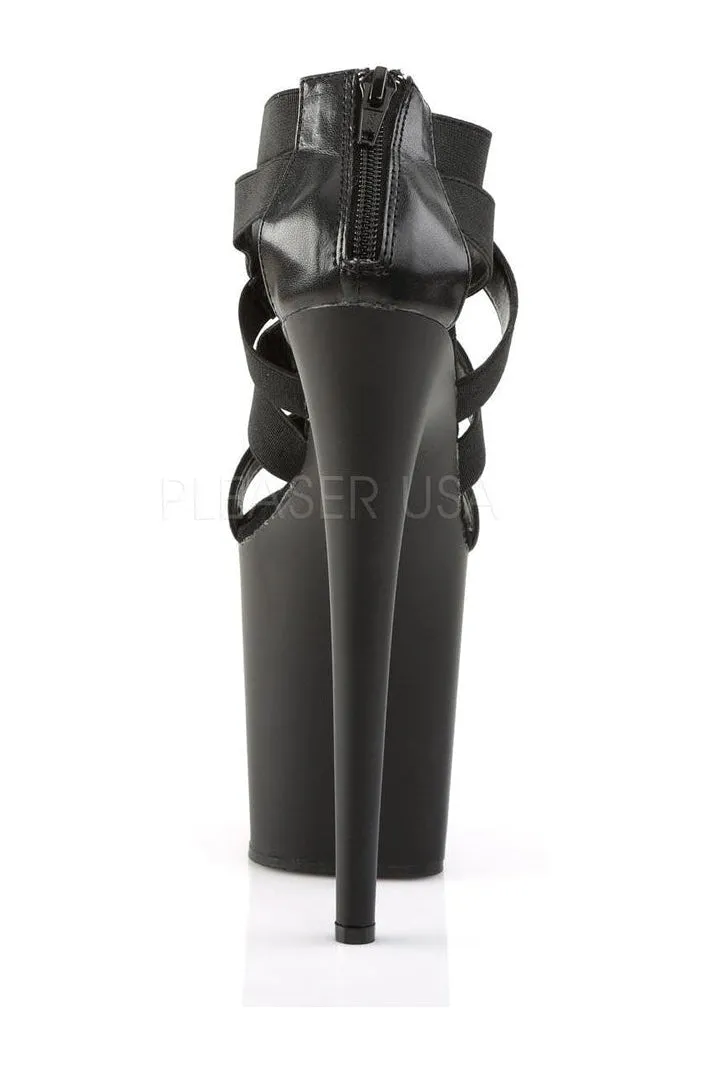 FLAMINGO-869 Platform Sandal  | Black elastic