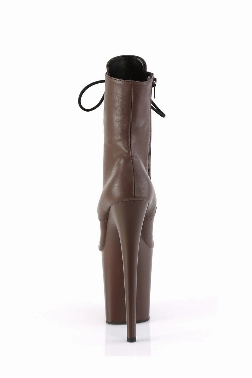 FLAMINGO-1020 Brown Faux Leather Ankle Boot