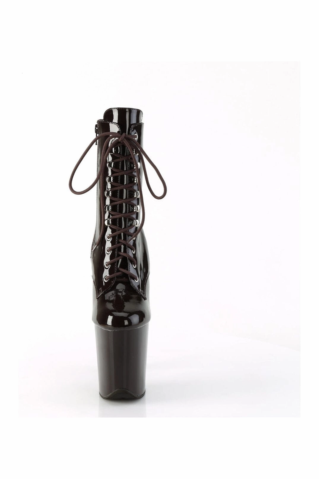 FLAMINGO-1020 Brown Patent Ankle Boot