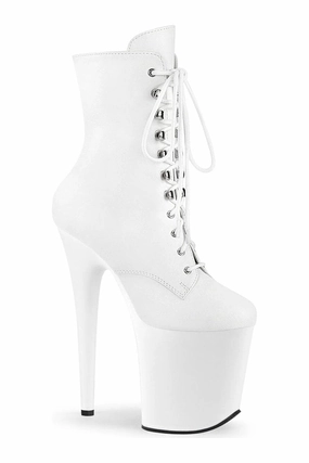 FLAMINGO-1020 White Faux Leather Ankle Boot