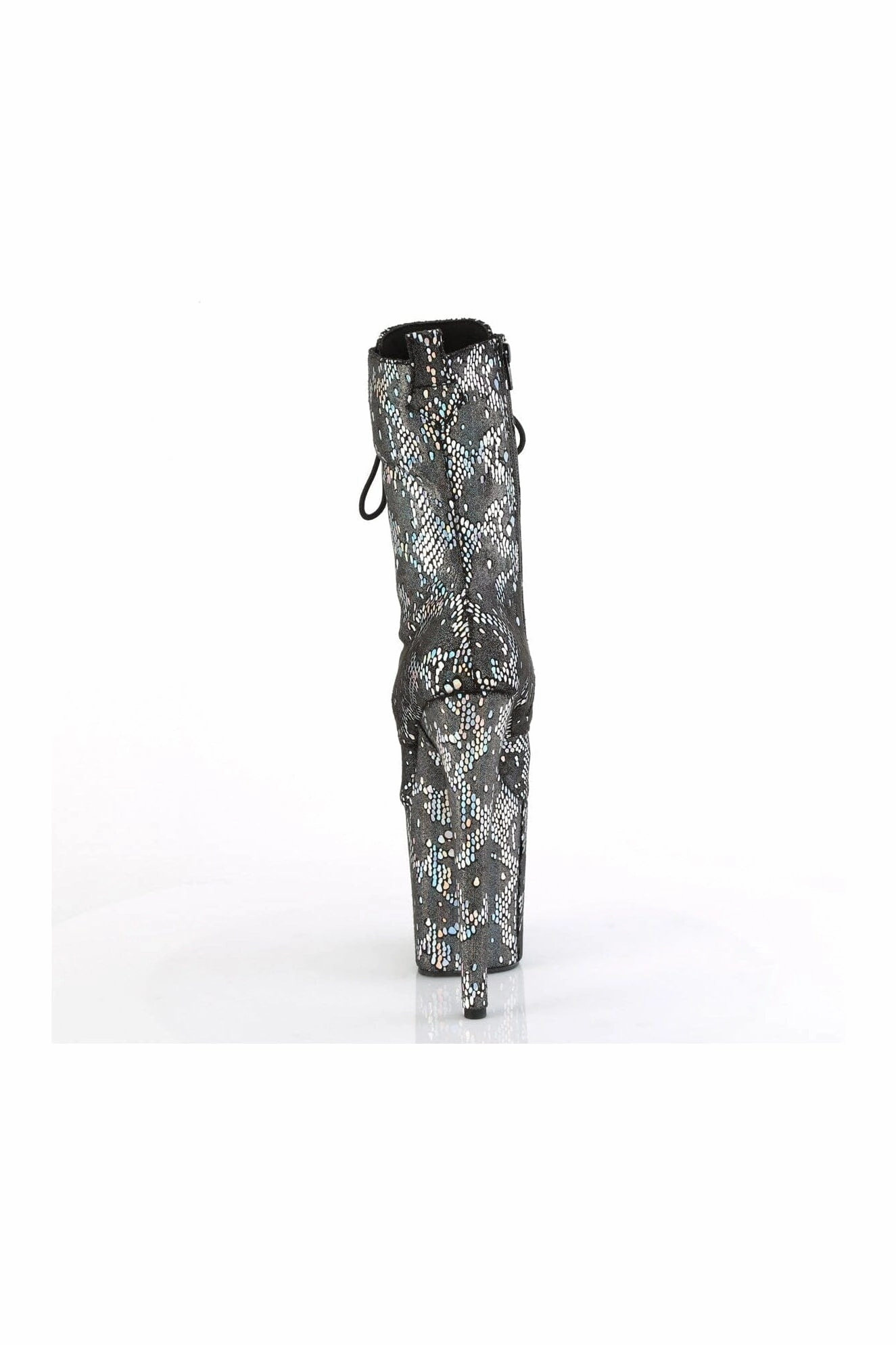FLAMINGO-1040SPF Silver Faux Snake Ankle Boot