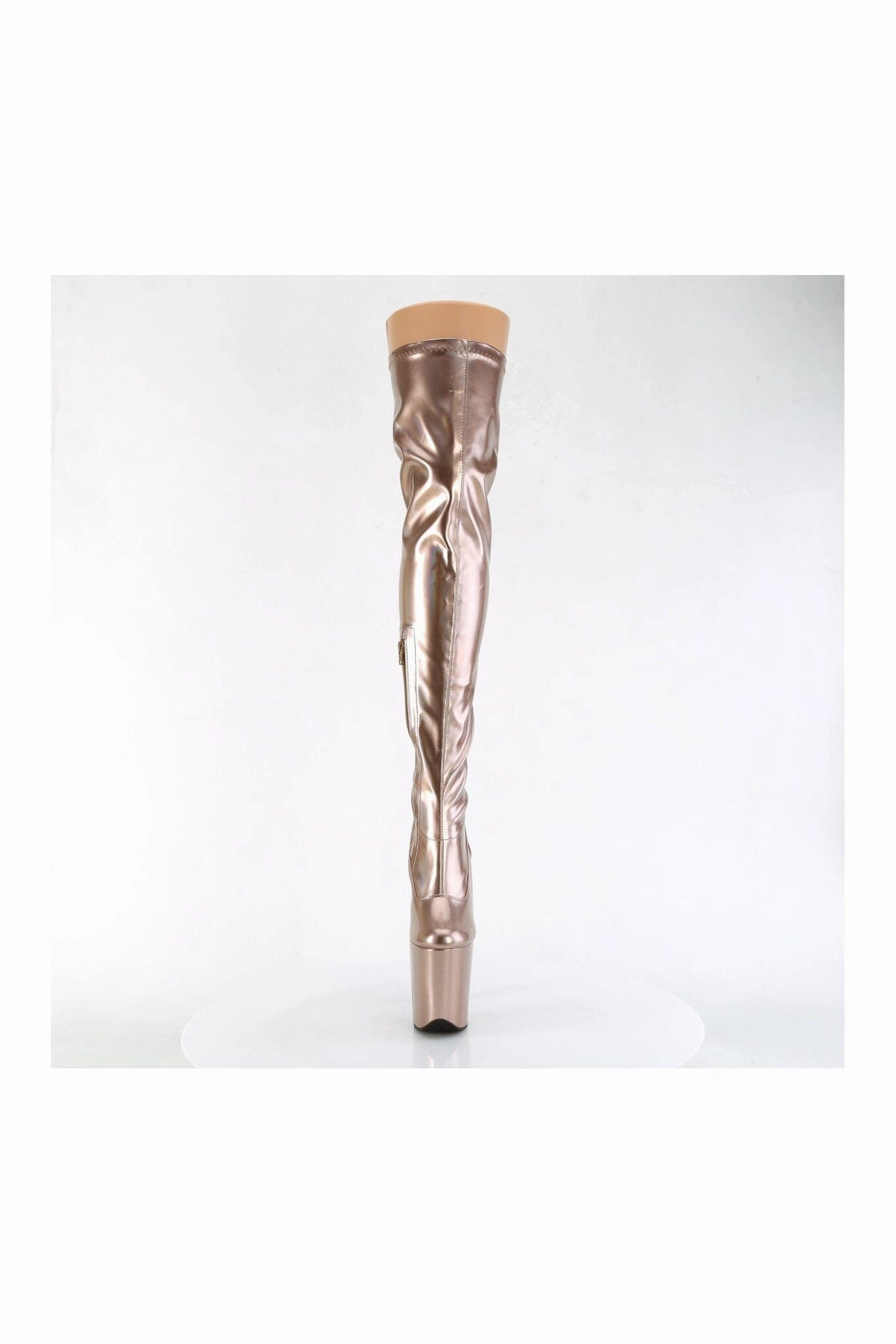 FLAMINGO-3000HWR Rose Gold Hologram Thigh Boot