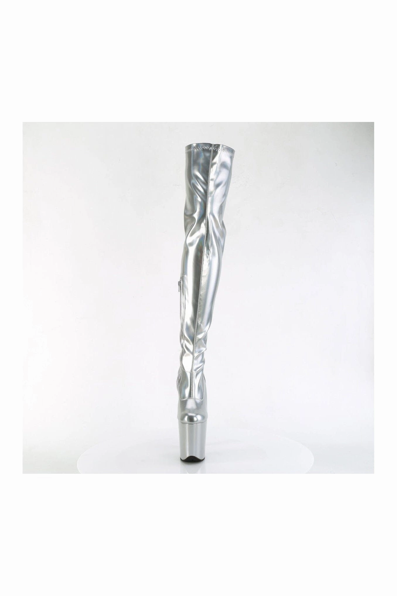 FLAMINGO-3000HWR Silver Hologram Thigh Boot