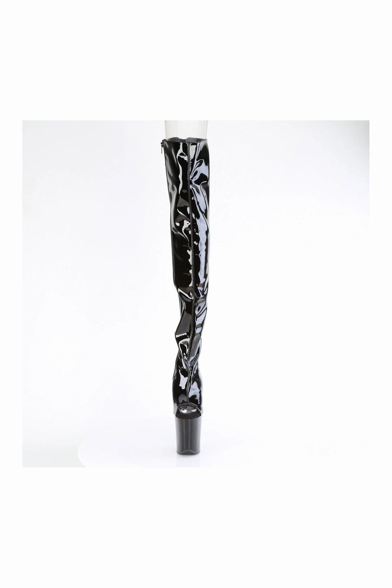 FLAMINGO-3017 Black Patent Thigh Boot
