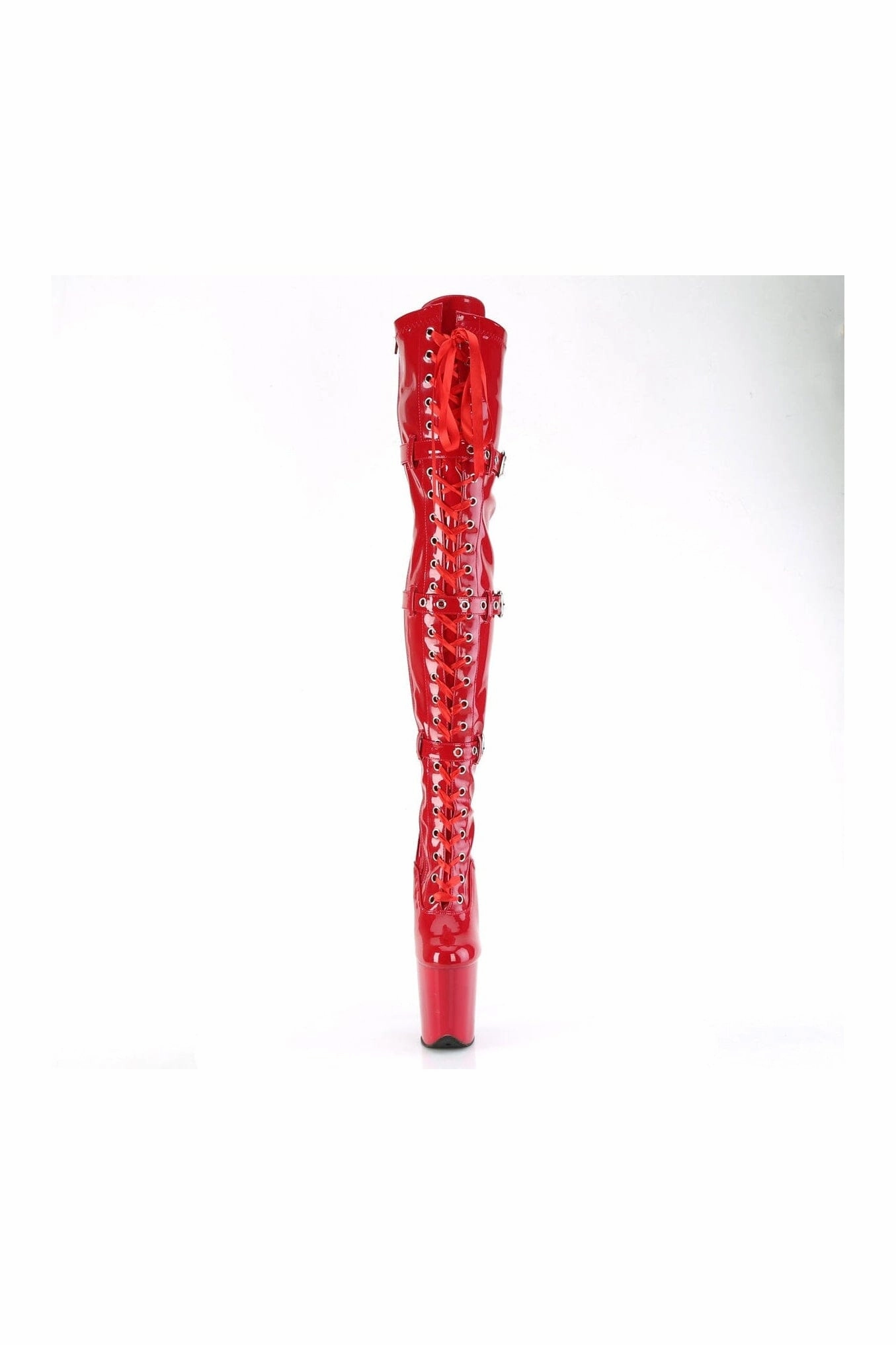 FLAMINGO-3028 Red Patent Thigh Boot
