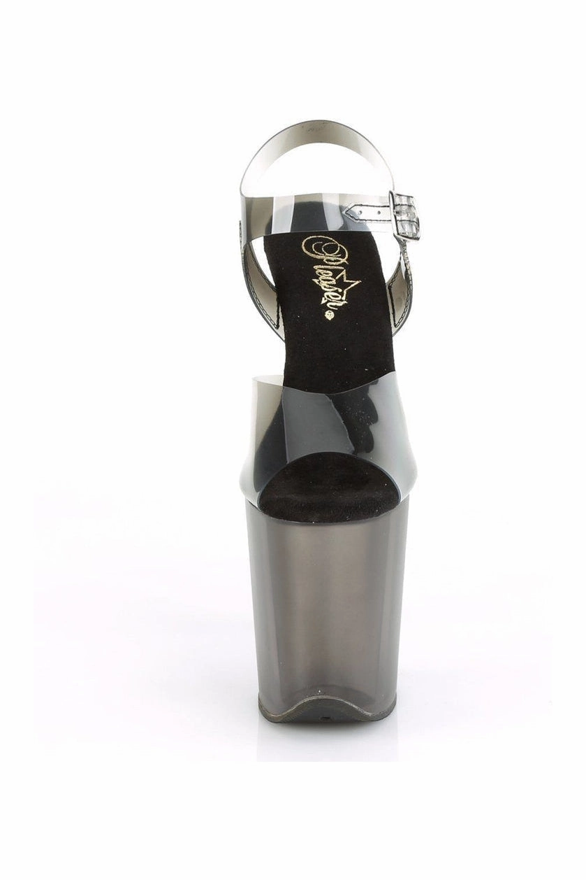FLAMINGO-808N-T Exotic Sandal | Black Faux Leather