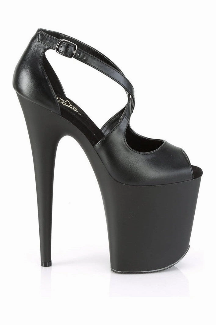 FLAMINGO-821 Exotic Sandal | Black Faux Leather