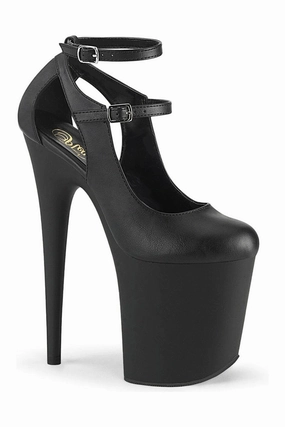FLAMINGO-850 Black Faux Leather Mary Jane