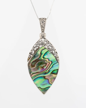 Flora Pendant ~ Abalone or Mother of Pearl ~ Sterling Silver 925 ~ SMP002