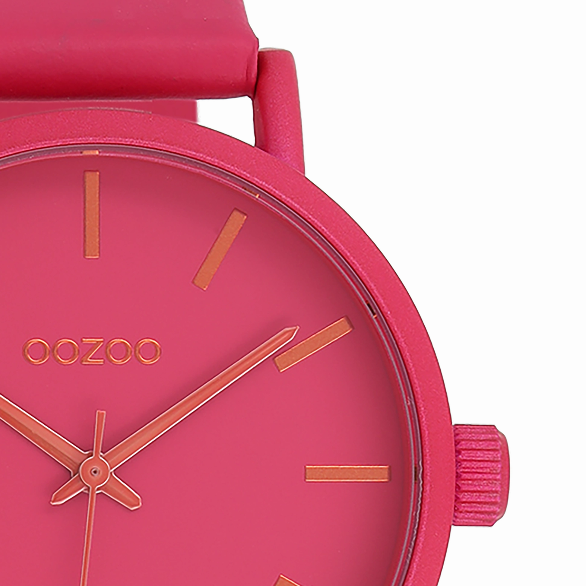 Fuchsia OOZOO watch with leather strap - C11178