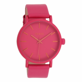 Fuchsia OOZOO watch with leather strap - C11178