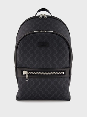 GG Supreme Black Canvas Backpack