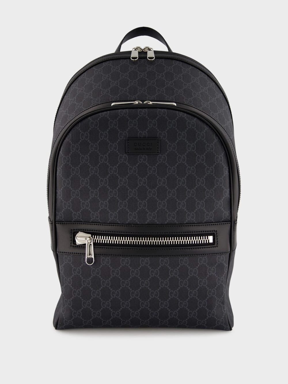 GG Supreme Black Canvas Backpack