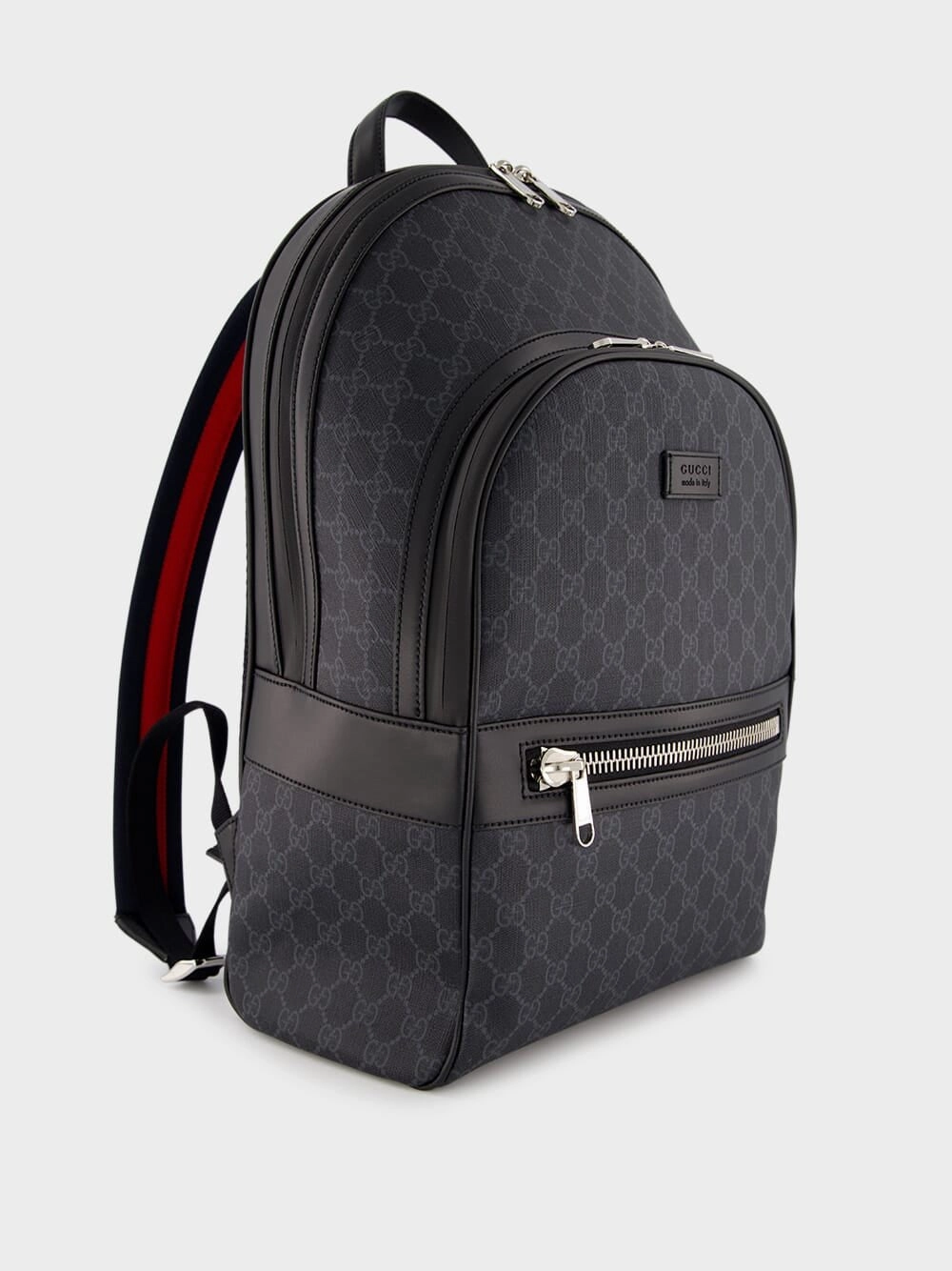 GG Supreme Black Canvas Backpack